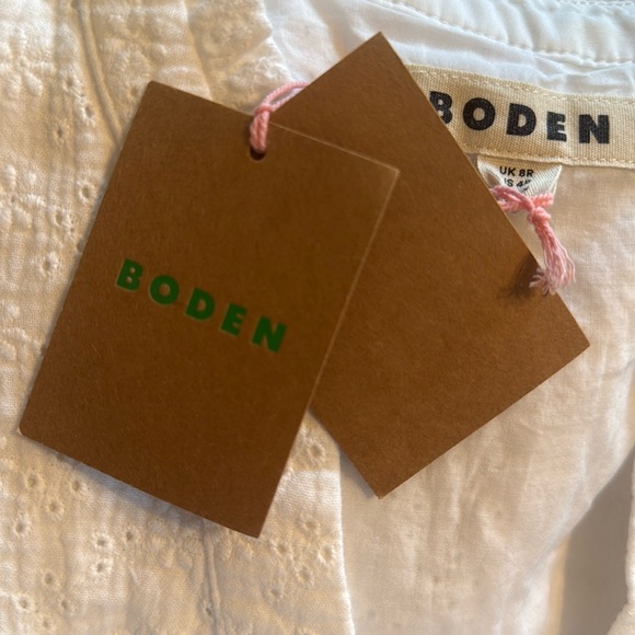 Boden Wren Double Cloth Short Dress NWT white size 4 - Picture 5 of 11